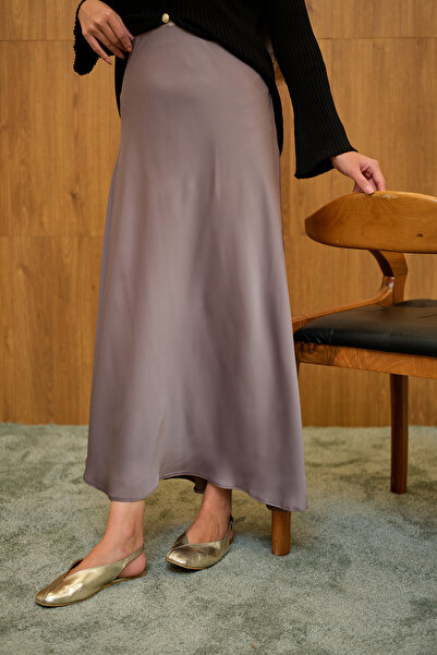 LOCCO Жіноча атласна спідниця з камінням