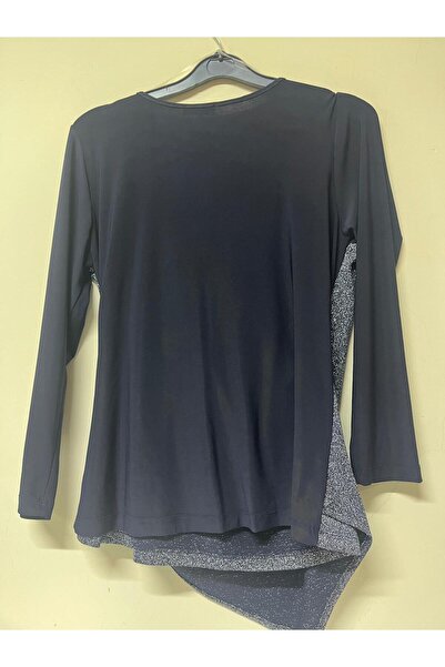 Javelin Collection Double Collar Navy Blue Silvery Bluse