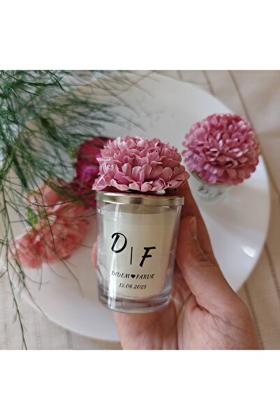 ESR Cam Shot Bardak Metal Kapaklı Mum 10 adet nişan,düğün,kına,babyshower