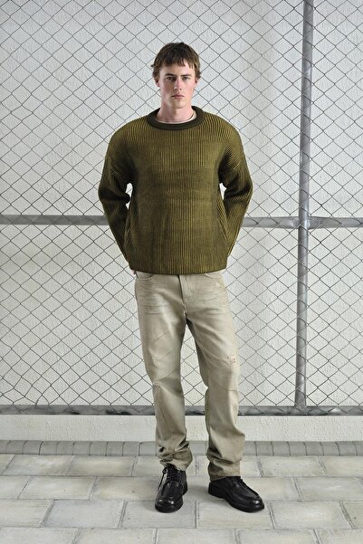 GIESTO Effective Knitwear Khaki Sweater
