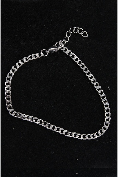 İnci 316L Çelik İnce Klasik Model Gümüş Renk Erkek Bileklik