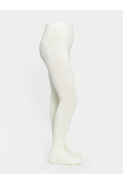 LC Waikiki LCW Kids Ekru Basic Kız Çocuk Havlu Külotlu Çorap