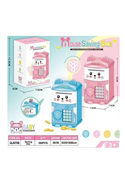 baytoptan Renkli Kedi Kumbara Mini Boy