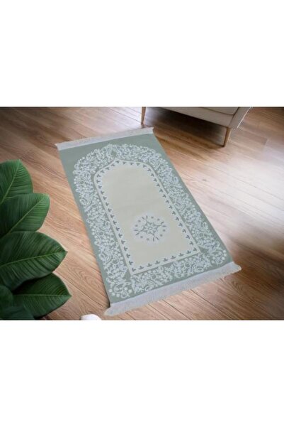 Sondos Lightweight Jacquard Prayer Rug - Apple Green 67×115 cm
