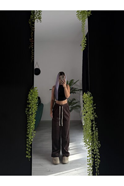 by SLA boutique Pantaloni lejeri cu talie elastica, snur reglabil, casual