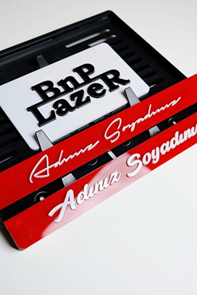 BnP LAZER İSME ÖZEL KIRMIZI PLEKSİ LAZER KESİM MOTOR PLAKALIK