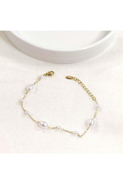 Güler Yüzlü Silver سوار لؤلؤ شوبينج ذهبي 17+3 سم