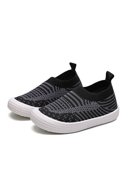 Superbaby Mocasini negri cu model gri petrol