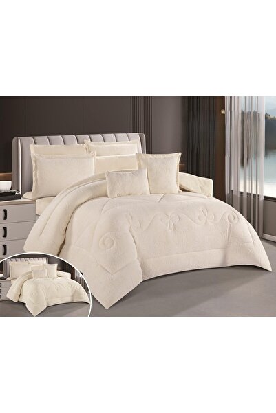 SNOOZYL Luxurious winter king size bedspread, embroidered with soft velvet and fur to keep you warm