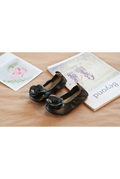 Bebelul Black ballerinas for girls - Trandafiras