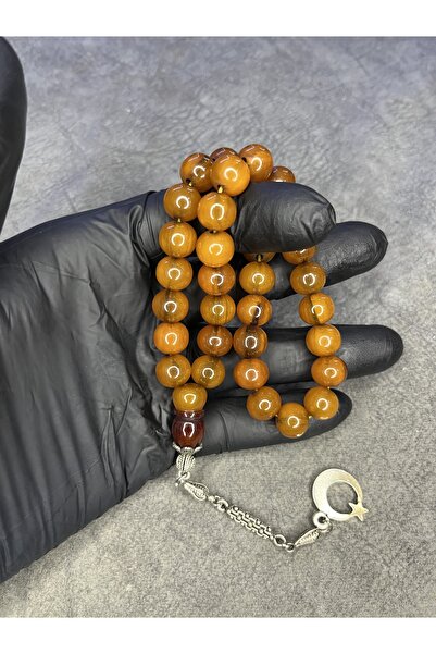 Mos Tespih Very Old Mosaic High-End Crimped Amber Prayer Beads