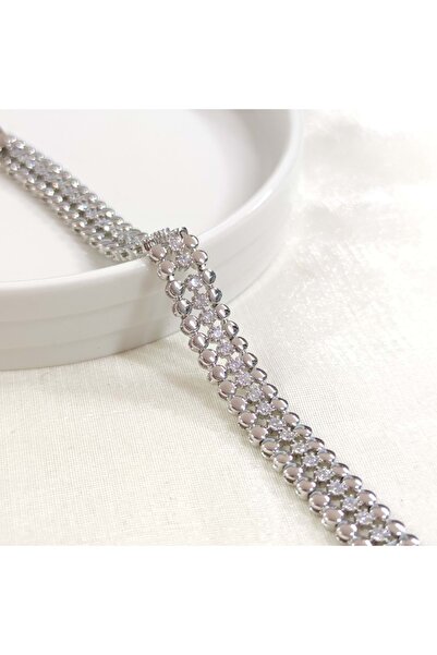 Güler Yüzlü Silver سوار XUPING مرصع بالأحجار الكريمة باللون الأبيض مقاس 17 سم
