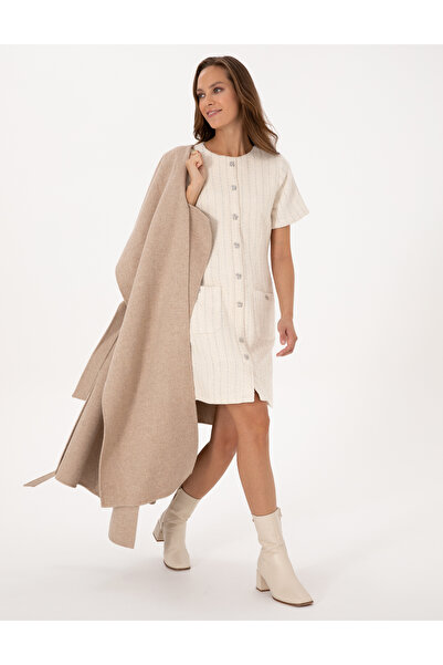 Pierre Cardin Ekru Regular Fit Dokuma Elbise 50318252-VR019