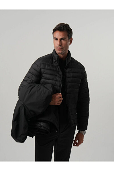 PIQUE 3 in 1 Mont Set Erkek Su İtici Yağmurluk , Şişme Mont , Kalın Siyah Kaban Antony