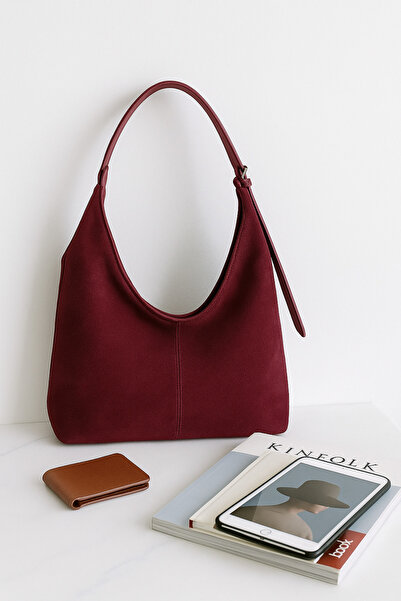 Handley Luxury Suede Textured Wide Shoulder Bag
