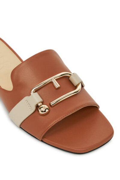 FURLA Γυναικείες σαγιονάρες καφέ FURLA-YJ36FNU NCO000 3543S BRANDY+MARSHMALLOW