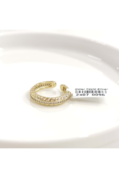 Güler Yüzlü Silver خاتم XUPING ذهبي مرصع بستة أحجار كريمة - مقاسات من 6 إلى 12