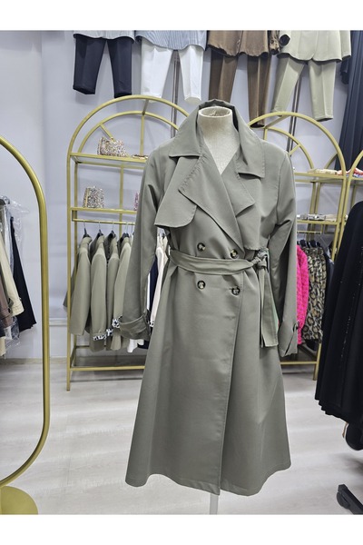 Omka Moda Kadın Haki Trençkot