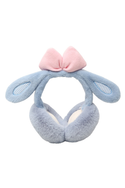 Tessero Casti pentru urechi de iarna, protectie frig si vant, model pufos cu urechi si fundita, marime unive