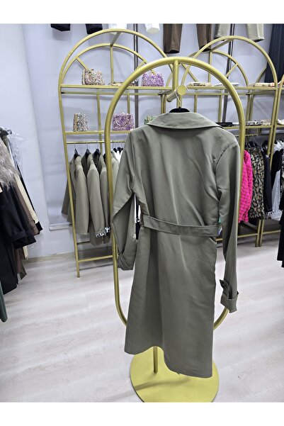 Omka Moda Kadın Haki Trençkot