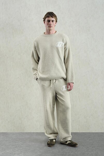 GIESTO سترة محبوكة ناعمة الملمس باللون البيج