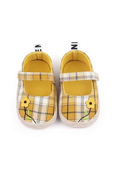 Superbaby Бебешки балетки, жълти карирани