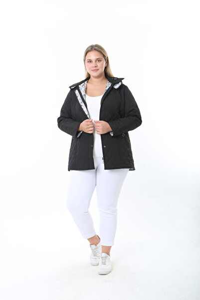 TUTveAL Collection Quilted Coat, Plus Size Coat, Spring Season, Plus Size Jacket, Hooded, Water Resistant Coat