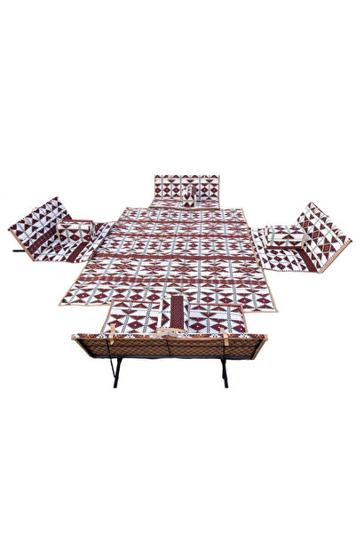 Cady One سجادة أرضية مكونة من 5 قطع، 200*300 سم، لـ 9 أشخاص، مع 4 كراسي أرضية...