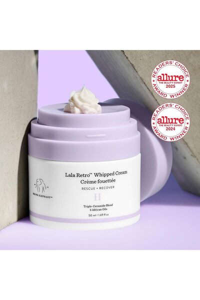 Drunk Elephant Lala Retro Whipped Cream - Anti-Aging Moisturizer for Dry Skin (1.69 fl oz)