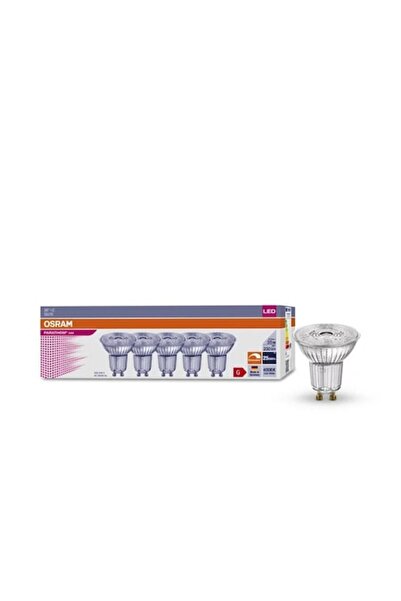 Osram Set 5 becuri LED GU10, OSRAM, 3.4W, 230lm, 4000k, 25.000h, reglabil, transparente