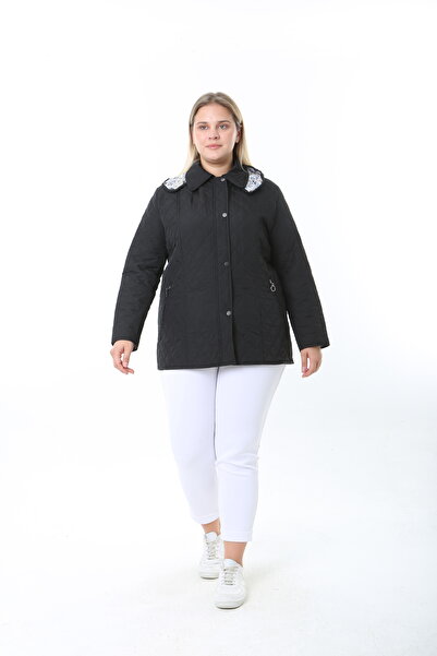 TUTveAL Collection Quilted Coat, Plus Size Coat, Spring Season, Plus Size Jacket, Hooded, Water Resistant Coat
