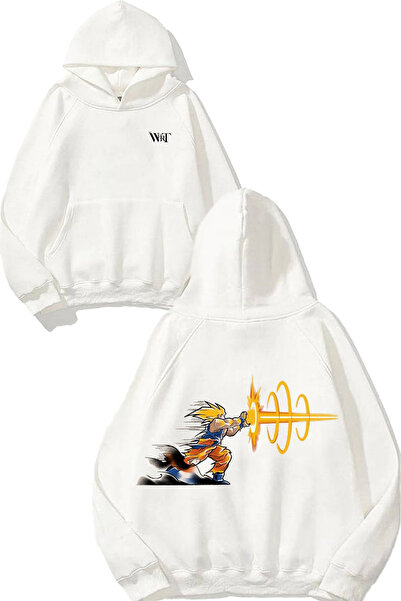 THEWERT Power Game Design Суитшърт с качулка, с печат на гърба, бял