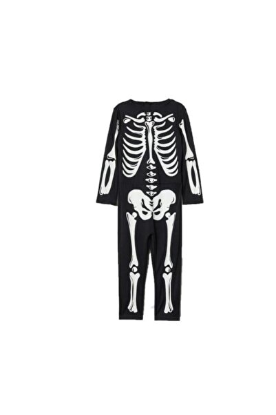 PARTİ SEPETİ Cadılar Bayramı Halloween Parlayan İskelet Kostüm 3-4YAS