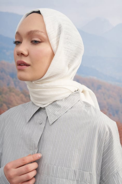 ARMANDA İpekli Eskitme model Şal - Ekru