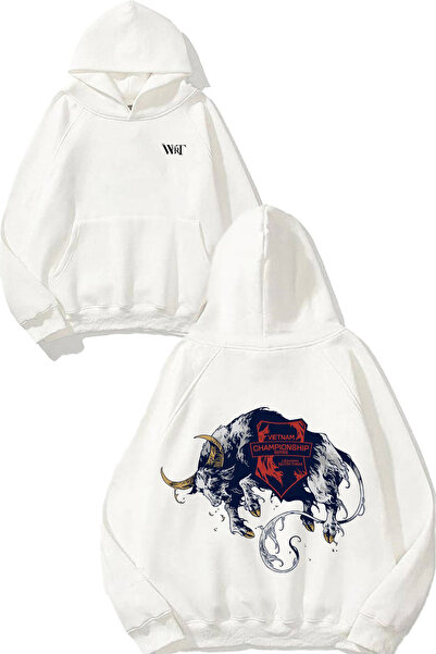 THEWERT Виетнамско първенство Дизайн С гръб с печат Бяла суитшърт с качулка
