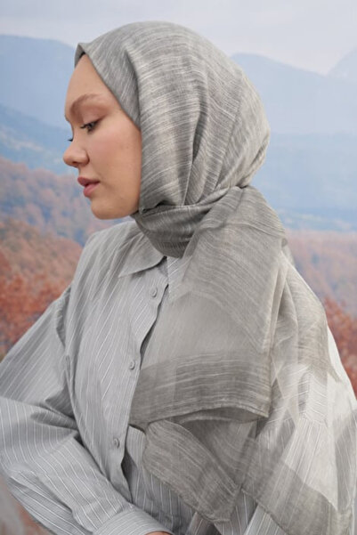 ARMANDA İpekli Eskitme model Şal - Füme
