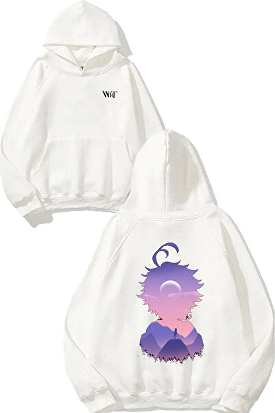 THEWERT Φούτερ με λευκή κουκούλα με στάμπα στην πλάτη Hunter X Hunter 3