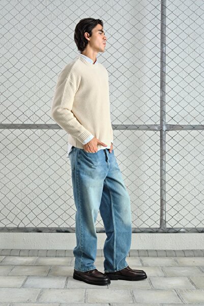 GIESTO Regular Fit Ribbed Knit Sweater