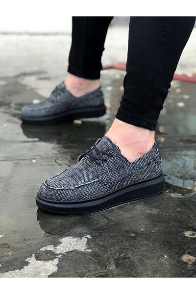 Zapatos WG503 Pantofi clasici din in pentru bărbați, cu șireturi, KST - gri