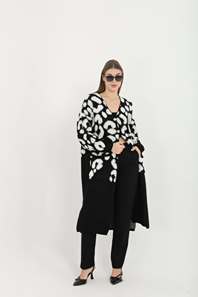 OWERALL سترة نسائية طويلة من القطيفة الذهبية بأزرار ونمط منشفة مع فتحة (V) وجيوب