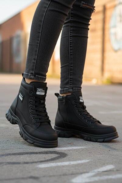 WALKWAY 24090 Z Μαύρες γυναικείες μπότες Nubuck