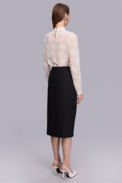 Naramaxx Önü Yırtmaçlı Siyah Kalem Etek