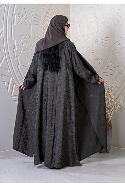 QUEEEN Brown Japanese silk jacquard abaya