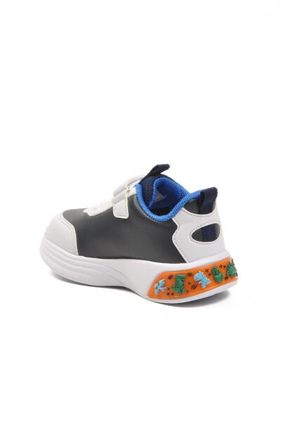 WALKWAY 2065 B Navy Blue Children's Dinosaur Figure Sports Shoes