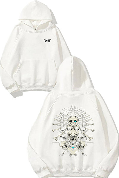 THEWERT Undertale Game 2 Дизайн с печат на гърба Бяла суитшърт с качулка