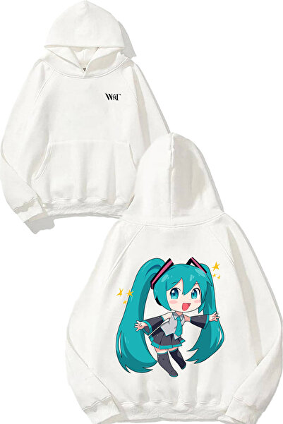 THEWERT Hatsune Miku 1 Dizajn Leđa Štampano Bela Sa kapuljačom Dukserica