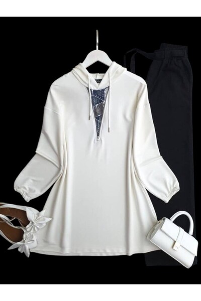 ŞAHİN TESETTÜR GİYİM FERMUARLI KOT GARNİLİ TUNİK 5623