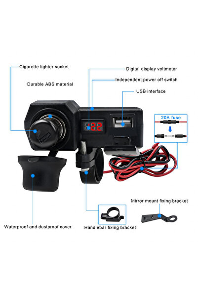 China Priză de alimentare Moto/ATV 12V și USB 5V