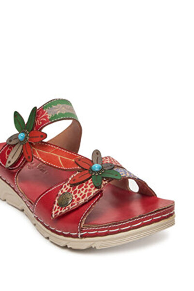 LAURA VITA Γυναικείες σαγιονάρες κόκκινες LAURA VITA-DORRY 19 ROUGE