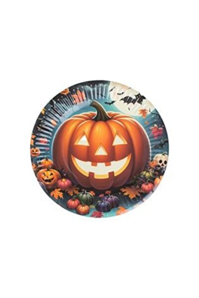 OEM Party Plates from Cardboard with Pumpkin Halloween Model 18 cm - 6 pcs
